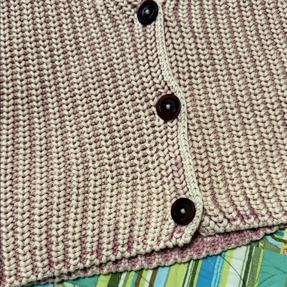 Free People Pink Knit Button-Up Sweater Vest. - Picture 3 of 5